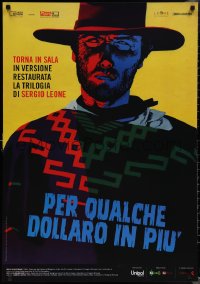 1r0613 FOR A FEW DOLLARS MORE Italian 1sh R2014 Leone, Papuzza cowboy western art of Eastwood!