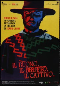 1r0614 GOOD, THE BAD & THE UGLY Italian 1sh R2014 Leone, Papuzza cowboy western art of Eastwood!