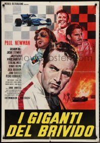 1r0618 ONCE UPON A WHEEL Italian 1sh 1972 Paul Newman in greatest racing film, different Nistri art!