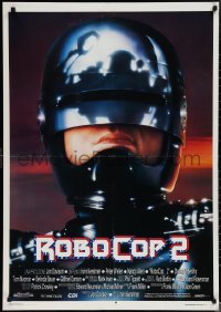 1r0624 ROBOCOP 2 Italian 1sh 1990 great close up of cyborg policeman Peter Weller, sci-fi sequel!