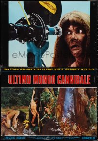 1r0644 LAST SURVIVOR set of 2 Italian 26x37 pbustas 1978 modern man & woman vs primitive cannibals!