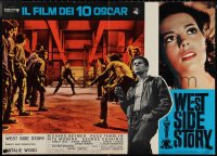 1r0665 WEST SIDE STORY Italian 26x36 pbusta R1968 Academy Award winning musical, Natalie Wood!