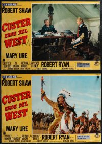 1r0679 CUSTER OF THE WEST set of 8 Cinerama Italian 19x27 pbustas 1968 Robert Shaw vs Indians!