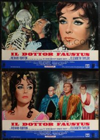 1r0669 DOCTOR FAUSTUS set of 10 Italian 18x27 pbustas 1968 Elizabeth Taylor & Richard Burton!