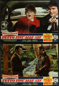 1r0677 I DIED A THOUSAND TIMES set of 9 Italian 19x26 pbustas 1956 Jack Palance & Shelley Winters!