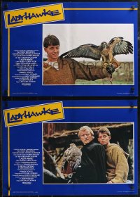 1r0683 LADYHAWKE set of 8 Italian 18x26 pbustas 1985 Michelle Pfeiffer, young Matthew Broderick, Rutger Hauer!