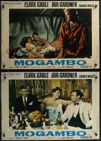 1r0705 MOGAMBO set of 4 Italian 19x27 pbustas R1962 Clark Gable & Ava Gardner in Africa, John Ford!