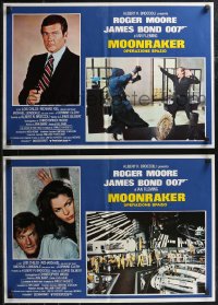 1r0678 MOONRAKER set of 9 Italian 18x26 pbustas 1979 images of Roger Moore as James Bond!