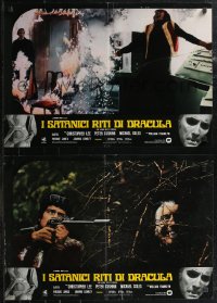 1r0697 SATANIC RITES OF DRACULA set of 6 Italian 18x26 pbustas 1974 vampire Christopher Lee!