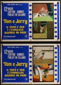 1r0692 TOM E JERRY IN IL TOPO E' MIO E L'AMMAZZO QUANDO MI PARE set of 7 Italian 18x27 pbustas 1971