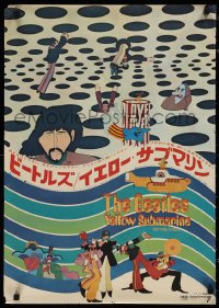 1r0591 YELLOW SUBMARINE Japanese 1969 great psychedelic art of Beatles John, Paul, Ringo & George!