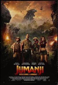 1r1174 JUMANJI: WELCOME TO THE JUNGLE int'l advance DS 1sh 2017 Johnson, Black, different image!