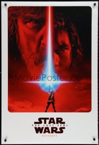 1r1196 LAST JEDI teaser DS 1sh 2017 Star Wars, incredible sci-fi image of Hamill, Driver & Ridley!