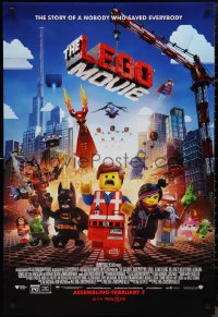 1r1201 LEGO MOVIE advance DS 1sh 2014 the story of a nobody who saved everybody!