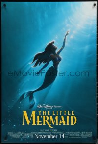 1r1211 LITTLE MERMAID advance DS 1sh R1997 Ariel swimming to the surface, Disney underwater cartoon!