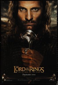 1r1229 LORD OF THE RINGS: THE RETURN OF THE KING int'l teaser DS 1sh 2003 Viggo Mortensen as Aragorn!
