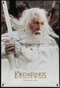 1r1226 LORD OF THE RINGS: THE RETURN OF THE KING int'l teaser DS 1sh 2003 Ian McKellan as Gandalf!