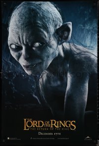 1r1225 LORD OF THE RINGS: THE RETURN OF THE KING int'l teaser DS 1sh 2003 CGI Andy Serkis as Gollum!