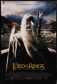 1r1231 LORD OF THE RINGS: THE TWO TOWERS int'l advance DS 1sh 2002 Christopher Lee as Saruman!