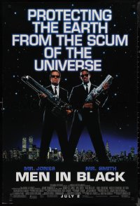 1r1252 MEN IN BLACK advance DS 1sh 1997 Will Smith & Tommy Lee Jones protecting the Earth!