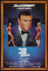 1r1287 NEVER SAY NEVER AGAIN 1sh 1983 art of Sean Connery as James Bond 007 by Obrero!