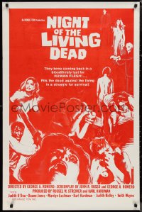1r1290 NIGHT OF THE LIVING DEAD 1sh R1978 George Romero zombie classic, they lust for human flesh!