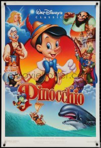 1r1307 PINOCCHIO DS 1sh R1992 Disney classic cartoon about wooden boy who wants to be real!