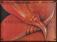 1r0272 END OF THE ICE CREAM SEASON Polish 27x37 1988 Szyszko's Koniec sezonu na lody, Socha art!