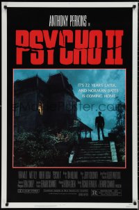 1r1321 PSYCHO II 1sh 1983 Anthony Perkins as Norman Bates, cool creepy image of classic house!
