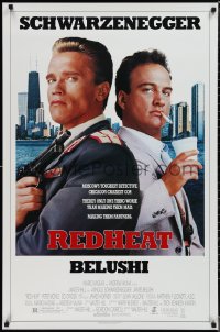 1r1338 RED HEAT 1sh 1988 great image of cops Arnold Schwarzenegger & James Belushi!