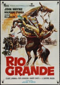 1r0310 RIO GRANDE Spanish R1960s John Wayne & Maureen O'Hara, Mac art of Native American on horse!