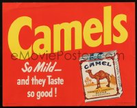 1r0102 CAMEL CIGARETTES 11x14 advertising poster 1950 so mild and so good, yellow title design!