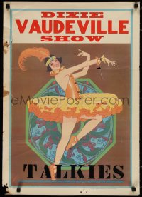 1r0139 DIXIE VAUDEVILLE SHOW TALKIES 20x28 special poster 1920s art of sexy ballerina, ultra rare!