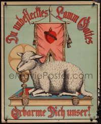 1r0140 DU UNBEFLECKTES LAMM GOTTES 29x36 German special poster 1900s Sacred Heart & lamb!