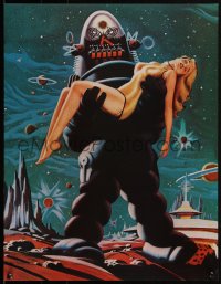1r0144 FORBIDDEN PLANET 2-sided 17x22 special poster 1970s Robby the Robot carrying sexy Anne Francis