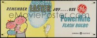 1r0112 GENERAL ELECTRIC Easter style 13x33 advertising poster 1950s guaranteed auto radio service!