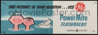 1r0110 GENERAL ELECTRIC vacation style 8x22 advertising poster 1950s guaranteed auto radio service!