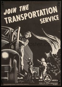 1r0151 JOIN THE TRANSPORTATION SERVICE 13x18 special poster 1952 Federal Civil Defense Administration!