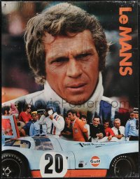 1r0152 LE MANS 17x22 special poster 1971 Gulf Oil, close up of race car driver Steve McQueen!