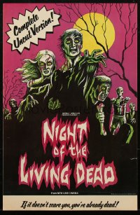 1r0159 NIGHT OF THE LIVING DEAD 11x17 special poster R1978 George Romero zombie classic, they lust for human flesh!