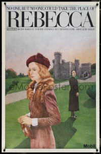1r0090 REBECCA tv poster 1980 Schongut art of concerned Joanna David, no one could replace her!