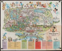1r0171 WALT DISNEY WORLD 32x38 special poster 1979 a very detailed map of the Magic Kingdom!