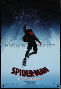 1r1385 SPIDER-MAN INTO THE SPIDER-VERSE teaser DS 1sh 2018 Cage in title role, falling into city!