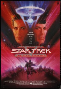 1r1398 STAR TREK V 1sh 1989 The Final Frontier, art of William Shatner & Leonard Nimoy by Bob Peak!