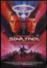 1r1397 STAR TREK V advance 1sh 1989 The Final Frontier, art of William Shatner & Nimoy by Bob Peak!