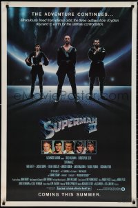 1r1424 SUPERMAN II teaser 1sh 1981 Christopher Reeve, Terence Stamp, great image of villains!