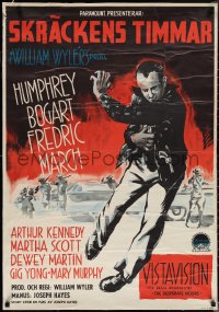 1r0248 DESPERATE HOURS Swedish 1956 different art of Humphrey Bogart getting shot, rare!