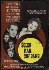 1r0257 SUN ALSO RISES Swedish 1957 Tyrone Power, Ava Gardner, Mel Ferrer, Errol Flynn, ultra rare!