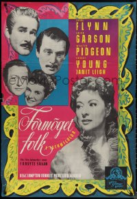 1r0258 THAT FORSYTE WOMAN Swedish 1950 Errol Flynn, Garson, Pidgeon & Young, Bodin design, rare!