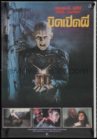 1r0403 HELLRAISER Thai poster 1987 Clive Barker horror, Pinhead, he'll tear your soul apart!